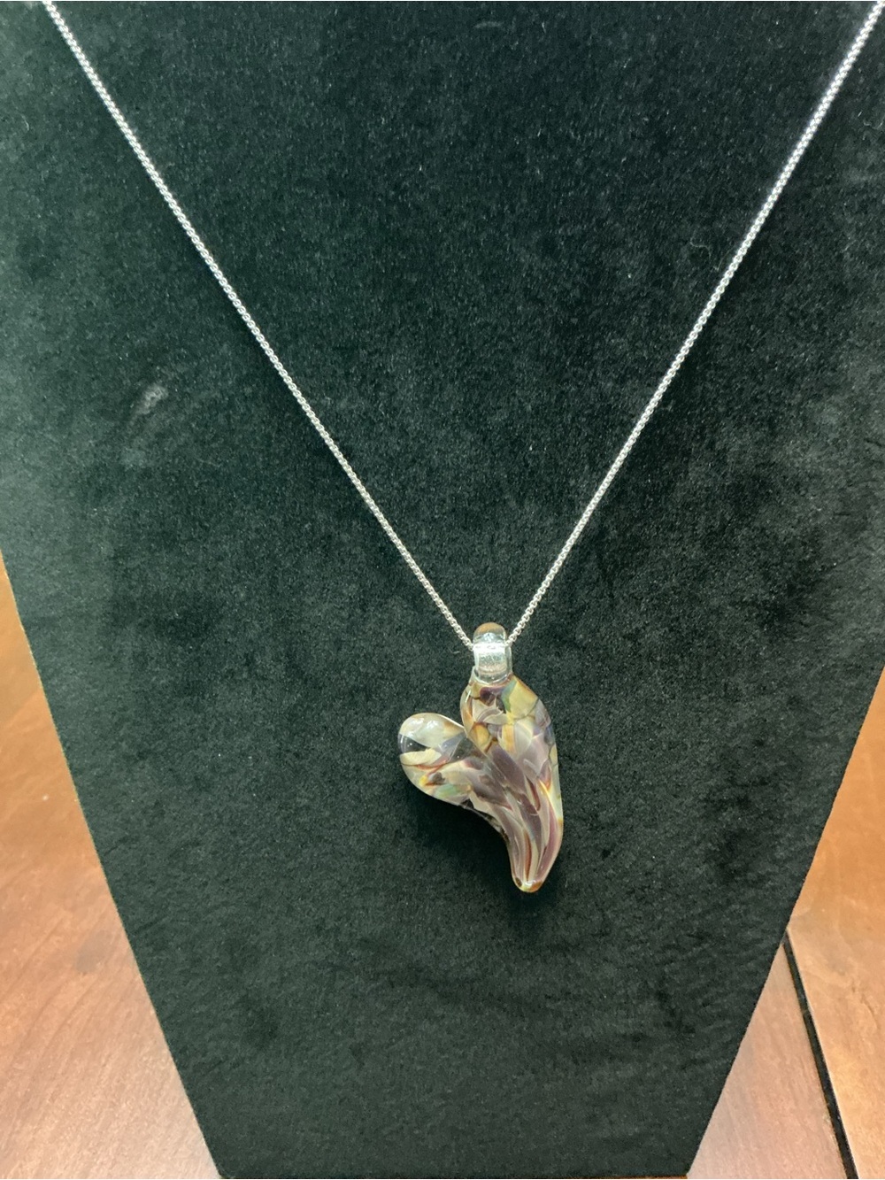 Handmade Multicolor Glass Heart Pendant Necklace